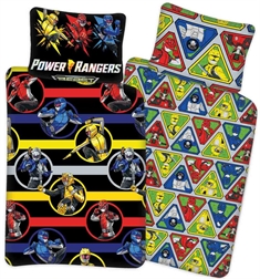 Power Rangers sengetøj 100x140 cm - Power Rangers junior sengetøj  - 2 i 1 design - 100% bomuld  